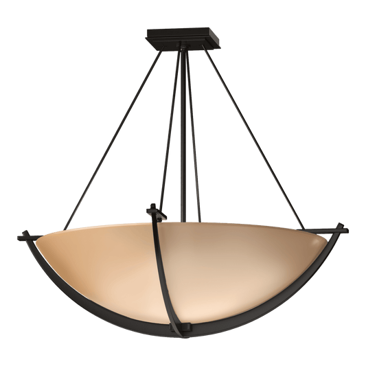 Compass Large Semi-Flush - Oil Rubbed Bronze - Sand Glass by Hubbardton Forge