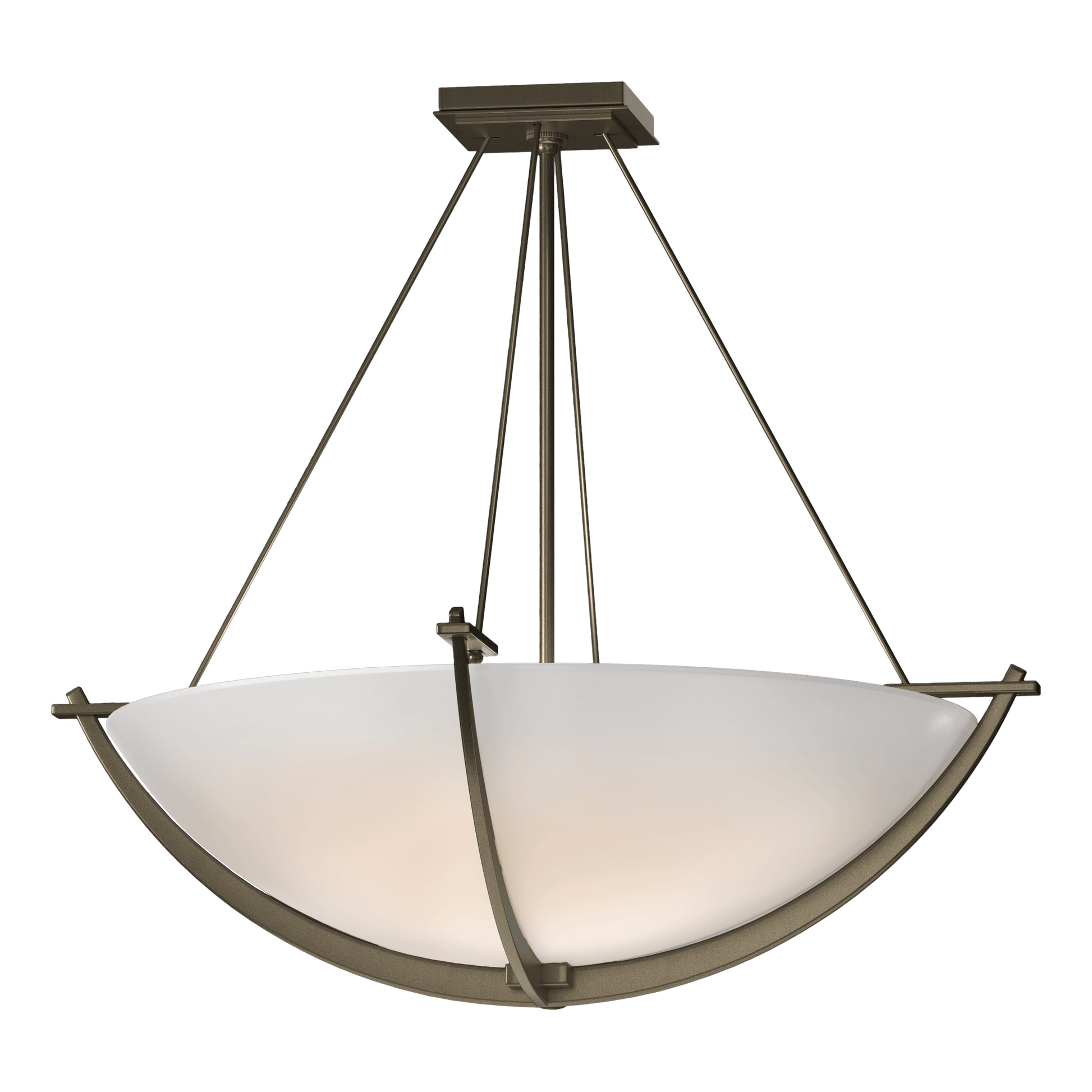 Compass Large Semi-Flush - Soft Gold - Opal Glass by Hubbardton Forge