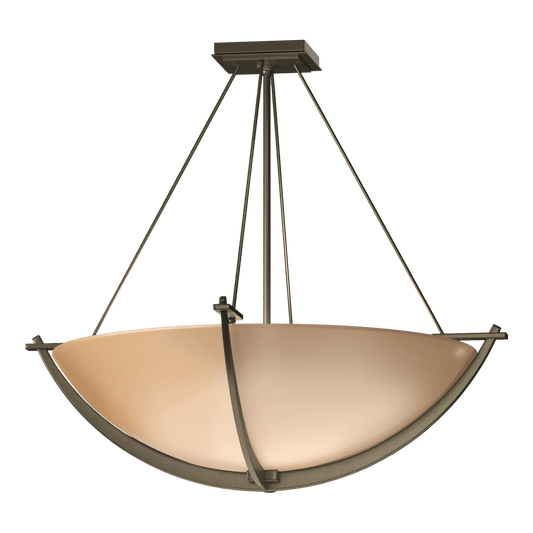 Compass Large Semi-Flush - Soft Gold - Sand Glass by Hubbardton Forge