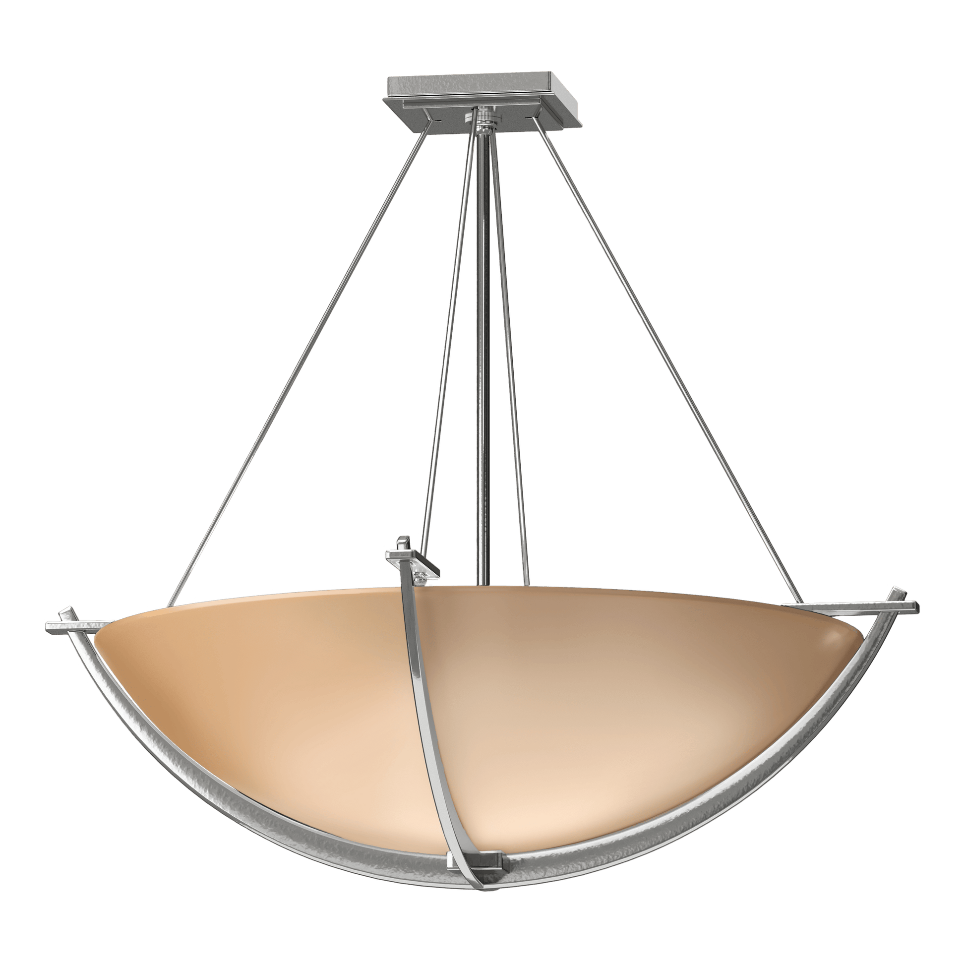 Compass Large Semi-Flush - Sterling - Sand Glass by Hubbardton Forge