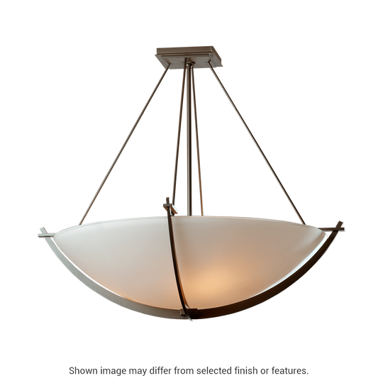 Compass Large Semi-Flush - White - Sand Glass by Hubbardton Forge