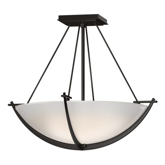 Compass Small Semi-Flush - Oil Rubbed Bronze - Opal Glass by Hubbardton Forge