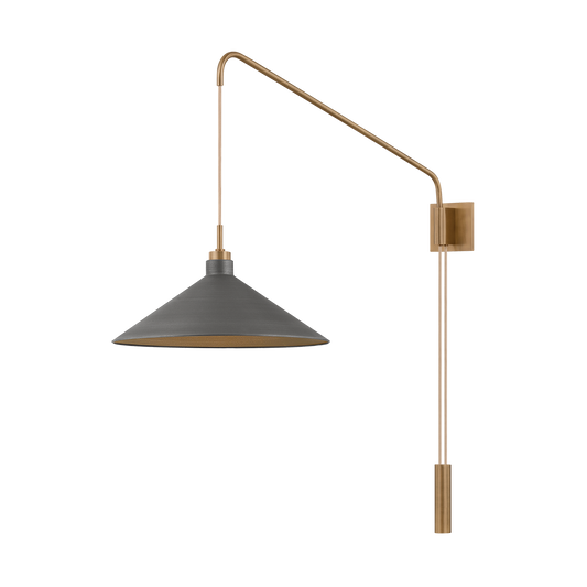 Conor Wall Sconce - 1-Light - Patina Brass/ Graphite - Troy Lighting B2936-PBR/GRA