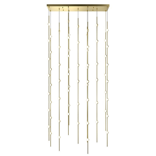 Constellation Andromeda 36" Chandelier - Satin Brass - White Optical Acrylic Lens - 2700K by SONNEMAN
