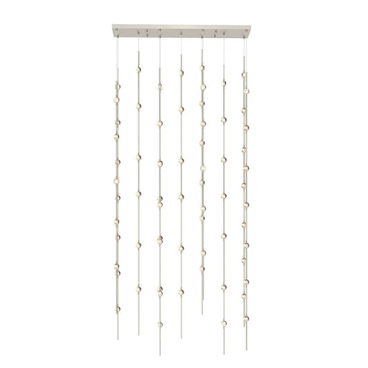 Constellation Andromeda 36" Chandelier - Satin Nickel - Clear Faceted Acrylic Lens - 2700K by SONNEMAN