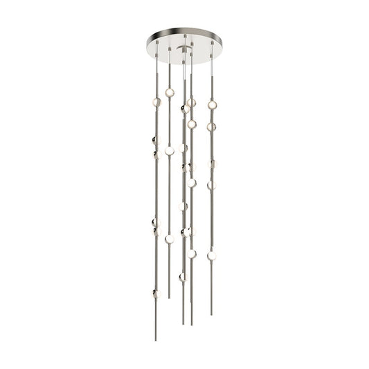 Constellation Andromeda Short 12" Chandelier - Satin Nickel - White Optical Acrylic Lens - 3000K by SONNEMAN