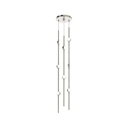 Constellation Andromeda Short 6" Chandelier - Satin Nickel - White Optical Acrylic Lens - 3000K by SONNEMAN