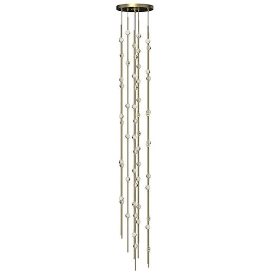 Constellation Andromeda Tall 12" Chandelier - Satin Brass - Clear Faceted Acrylic Lens - 2700K by SONNEMAN