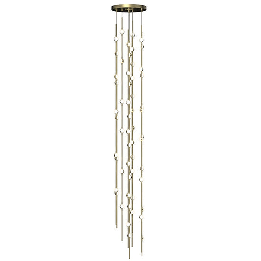 Constellation Andromeda Tall 12" Chandelier - Satin Brass - White Optical Acrylic Lens - 3000K by SONNEMAN