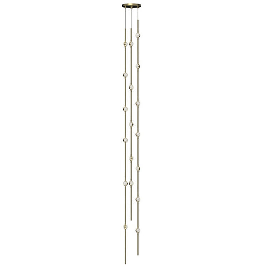 Constellation Andromeda Tall 6" Chandelier - Satin Brass - Clear Faceted Acrylic Lens - 3000K by SONNEMAN