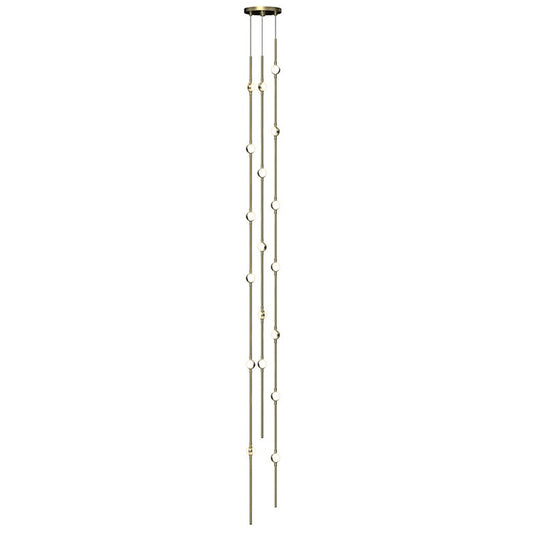 Constellation Andromeda Tall 6" Chandelier - Satin Brass - White Optical Acrylic Lens - 2700K by SONNEMAN