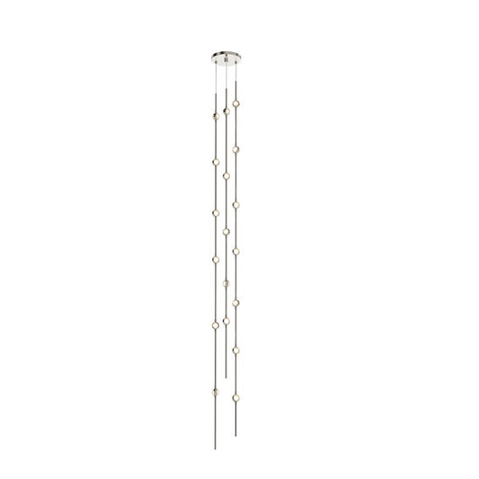 Constellation Andromeda Tall 6" Chandelier - Satin Nickel - Clear Faceted Acrylic Lens - 3000K by SONNEMAN