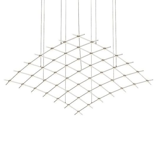 Constellation Aquarius Major Chandelier - Satin Nickel - Clear Faceted Acrylic Lens - 2700K by SONNEMAN
