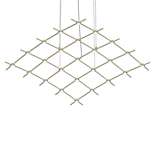 Constellation Aquarius Medius Chandelier - Satin Brass - White Optical Acrylic Lens - 2700K by SONNEMAN
