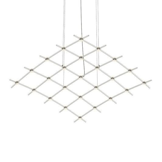 Constellation Aquarius Medius Chandelier - Satin Nickel - Clear Faceted Acrylic Lens - 2700K by SONNEMAN