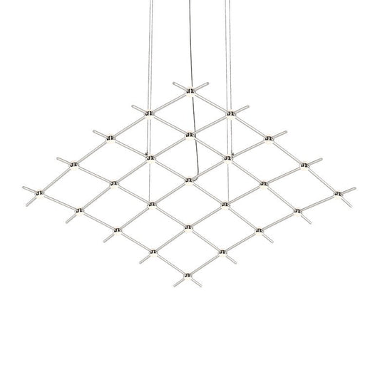 Constellation Aquarius Medius Chandelier - Satin Nickel - White Optical Acrylic Lens - 2700K by SONNEMAN