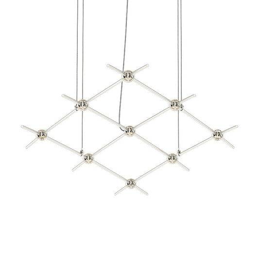 Constellation Aquarius Minor Chandelier - Satin Nickel - Clear Faceted Acrylic Lens - 2700K by SONNEMAN