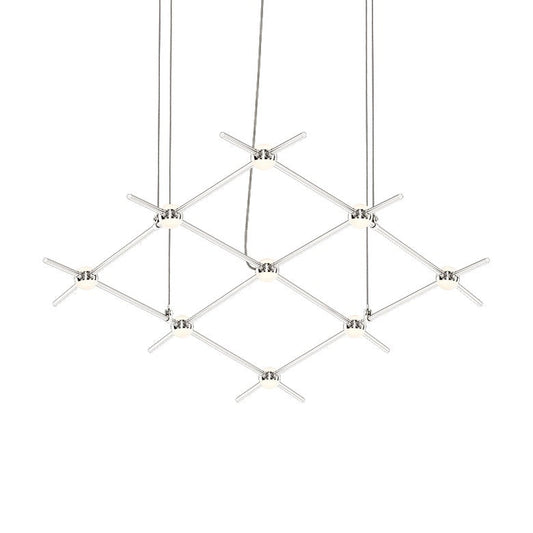 Constellation Aquarius Minor Chandelier - Satin Nickel - White Optical Acrylic Lens - 2700K by SONNEMAN