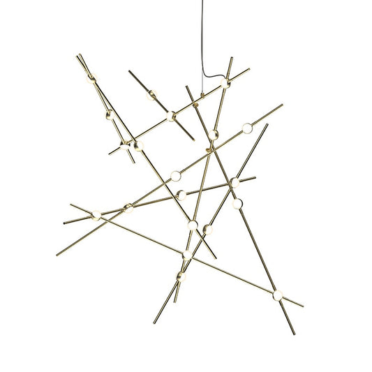 Constellation Aquila Major Chandelier - Satin Brass - White Optical Acrylic Lens - 2700K by SONNEMAN
