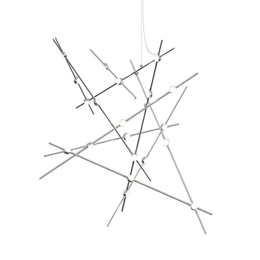 Constellation Aquila Major Chandelier - Satin Nickel - White Optical Acrylic Lens - 3000K by SONNEMAN