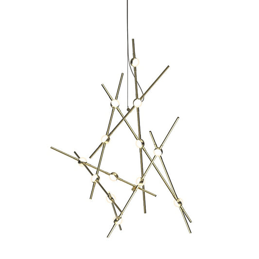 Constellation Aquila Minor Chandelier - Satin Brass - White Optical Acrylic Lens - 3000K by SONNEMAN
