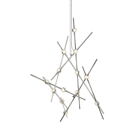 Constellation Aquila Minor Chandelier - Satin Nickel - Clear Faceted Acrylic Lens - 2700K by SONNEMAN