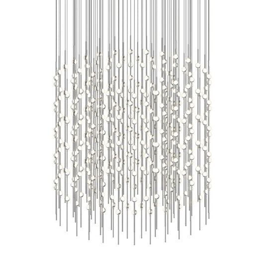 Constellation Centaurus Cylinder LED Chandelier - Satin Nickel - White Optical Acrylic Lens - 3000K by SONNEMAN