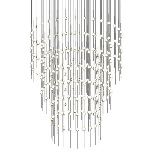 Constellation Centaurus Pyramid LED Chandelier - Satin Nickel - White Optical Acrylic Lens - 2700K by SONNEMAN