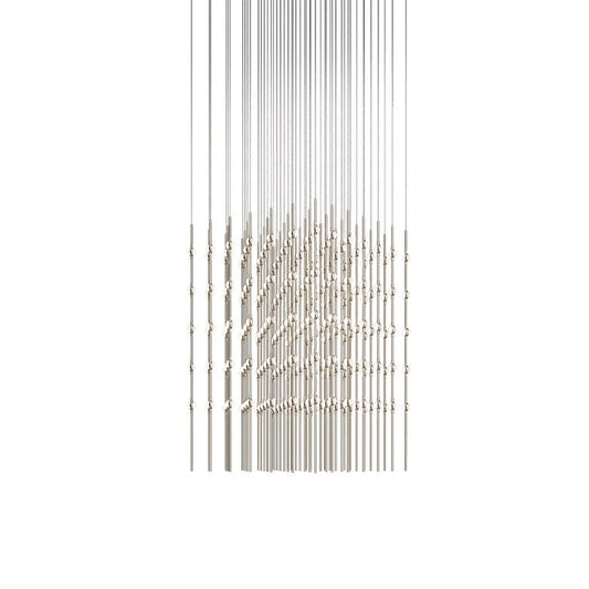 Constellation Cosmic Cube 30" Chandelier - Satin Nickel - White Optical Acrylic Lens - 2700K by SONNEMAN