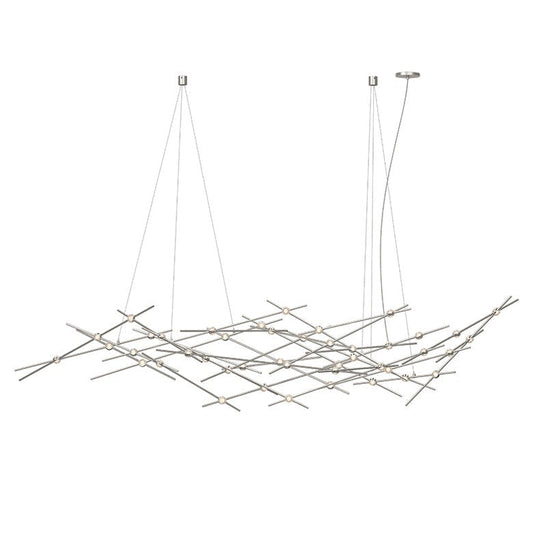 Constellation Ursa Major Chandelier - Satin Nickel - Clear Faceted Acrylic Lens - 3000K by SONNEMAN