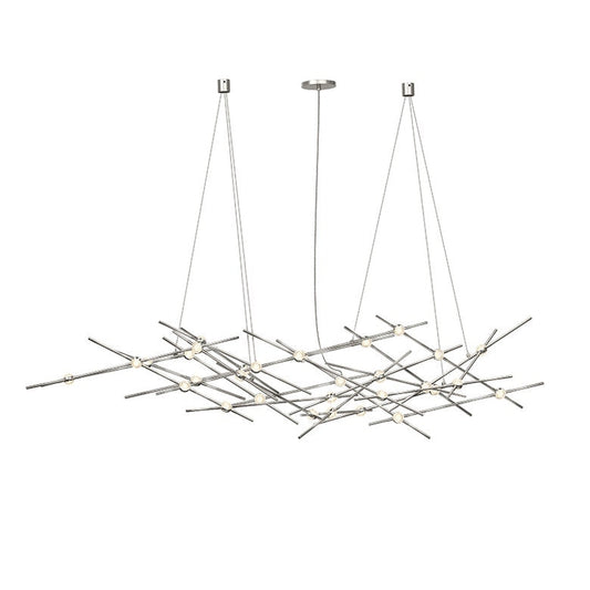 Constellation Ursa Minor Chandelier - Satin Nickel - Clear Faceted Acrylic Lens - 3000K by SONNEMAN