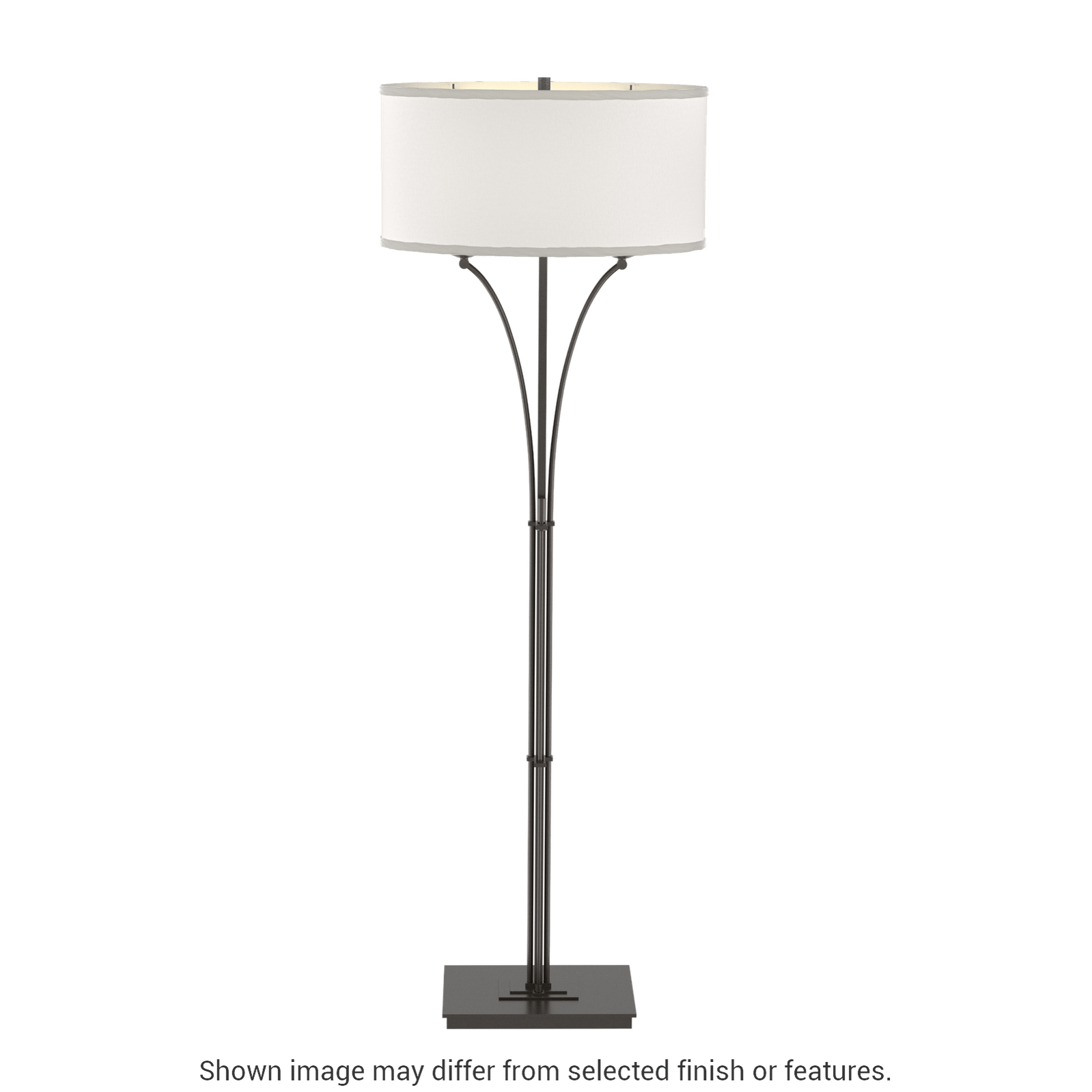 Contemporary Formae Floor Lamp - Oil Rubbed Bronze - Flax Shade by Hubbardton Forge