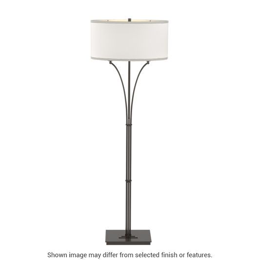 Contemporary Formae Floor Lamp - Oil Rubbed Bronze - Flax Shade by Hubbardton Forge