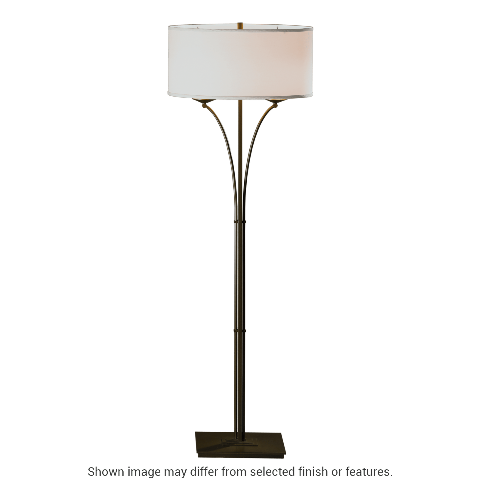 Contemporary Formae Floor Lamp - White - Natural Anna Shade by Hubbardton Forge