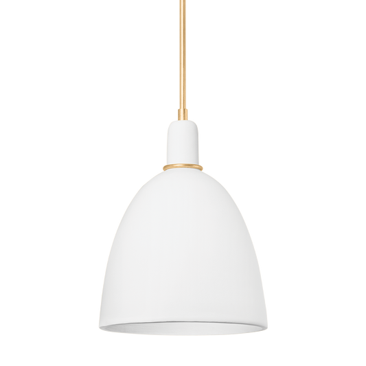 Copake Pendant - Vintage Gold Leaf/Matte Ivory Ceramic by Hudson Valley Lighting