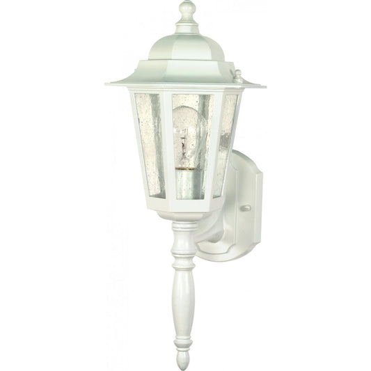 Cornerstone - 1 Light 18"Wall Lantern with Clear Seeded Glass - White Finish - Satco 60-985