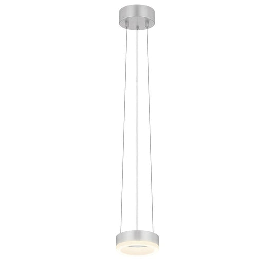 Corona 6" Ring LED Pendant - Bright Satin Aluminum by SONNEMAN