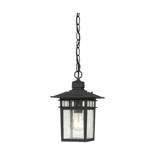 Cove Neck - 1 Light 12" Hanging Lantern with Clear Seed Glass - Textured Black Finish - Satco 60-4956