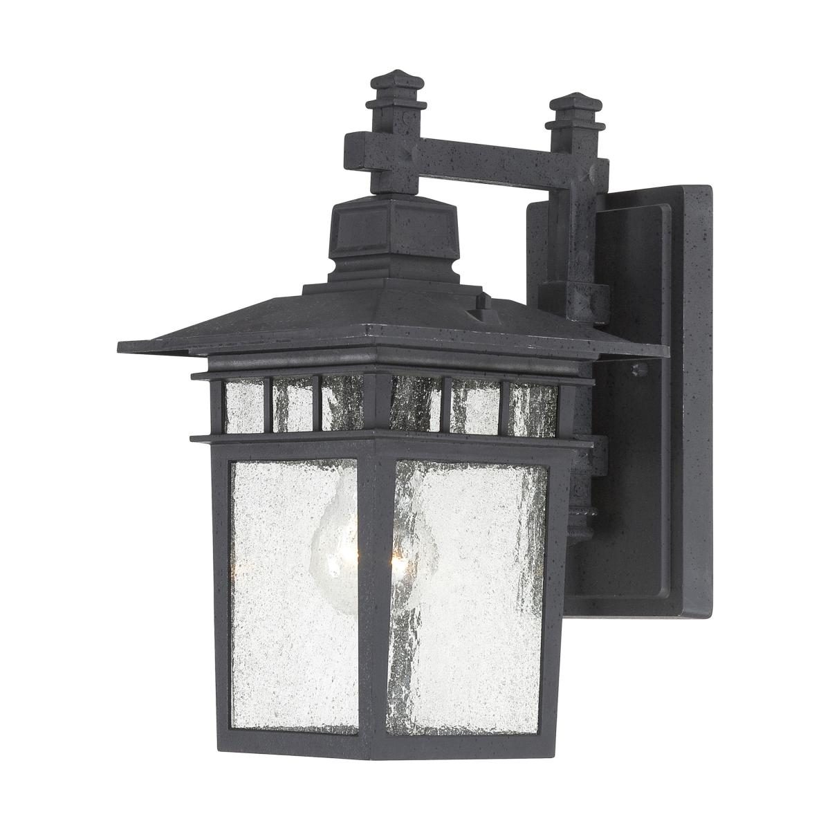 Cove Neck - 1 Light 12" Wall Lantern with Clear Seed Glass - Textured Black Finish - Satco 60-4953