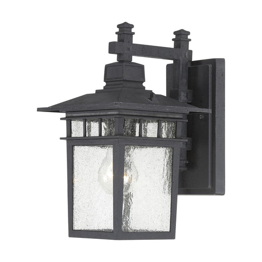 Cove Neck - 1 Light 12" Wall Lantern with Clear Seed Glass - Textured Black Finish - Satco 60-4953