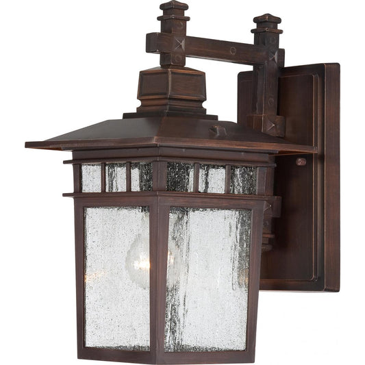Cove Neck - 1 Light 14" Wall Lantern with Clear Seed Glass - Rustic Bronze Finish - Satco 60-4958