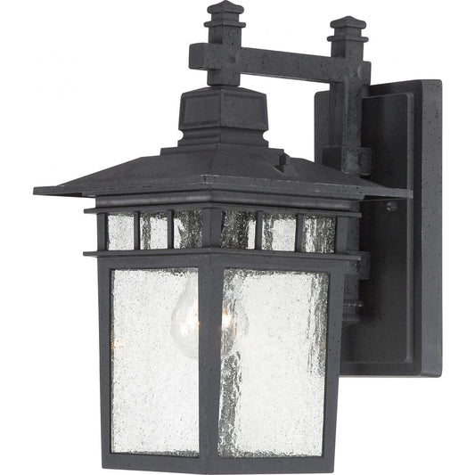 Cove Neck - 1 Light 14" Wall Lantern with Clear Seed Glass - Textured Black Finish - Satco 60-4959