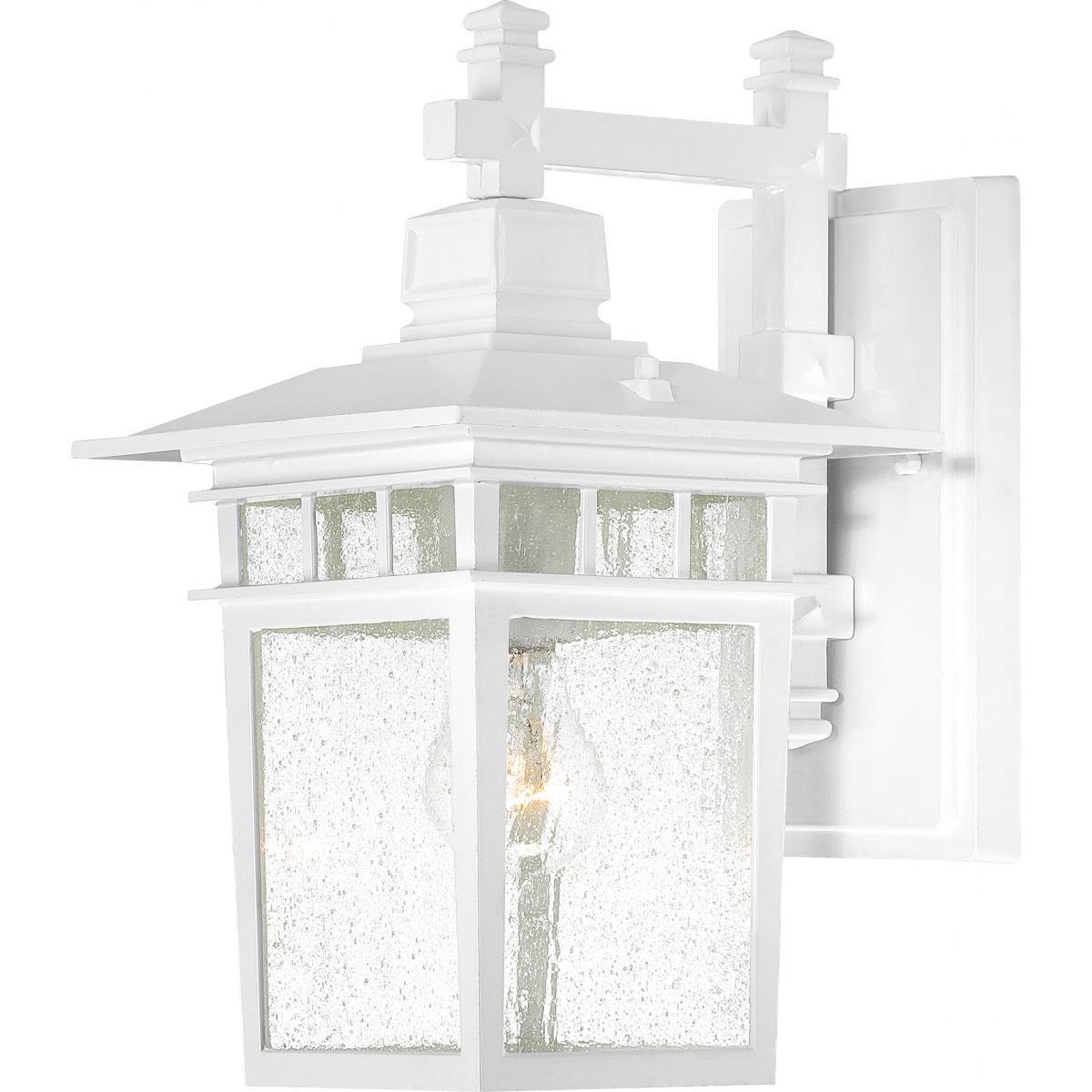 Cove Neck - 1 Light 14" Wall Lantern with Clear Seed Glass - White Finish - Satco 60-4957