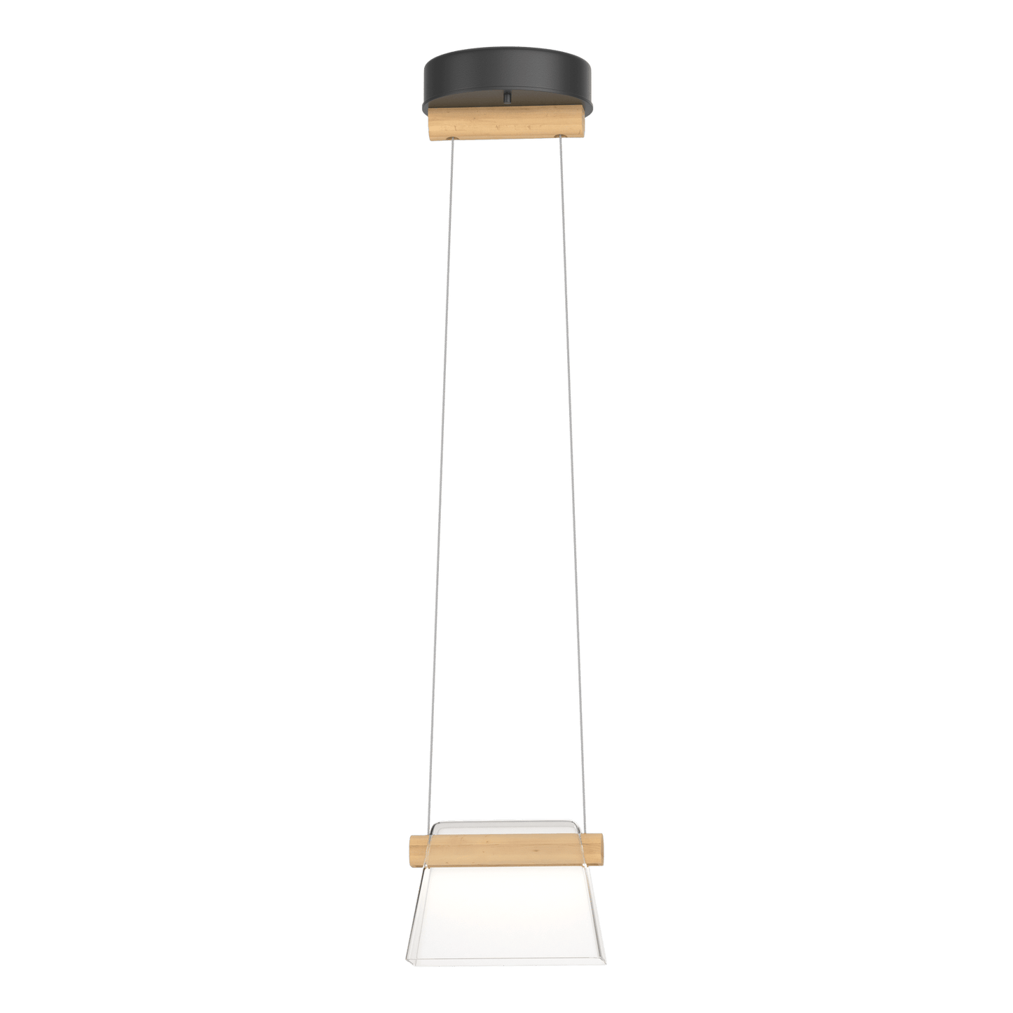 Cowbell LED Mini Pendant - Black - Clear Glass by Hubbardton Forge