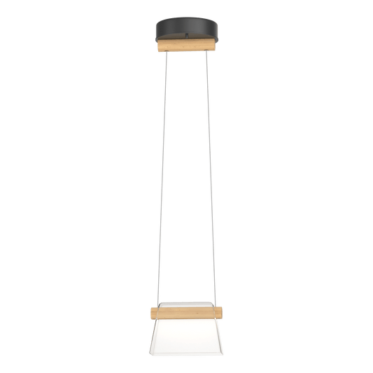 Cowbell LED Mini Pendant - Black - Clear Glass by Hubbardton Forge