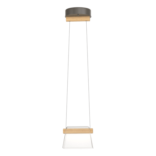 Cowbell LED Mini Pendant - Dark Smoke - Clear Glass by Hubbardton Forge