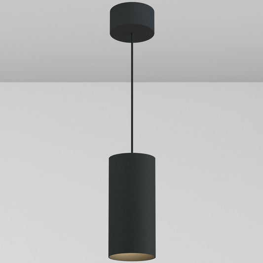 CP1 Cylinder Pendant - Black Powder Coat/Black Baffle - 2700K - 15 Degrees by Lucifer Lighting