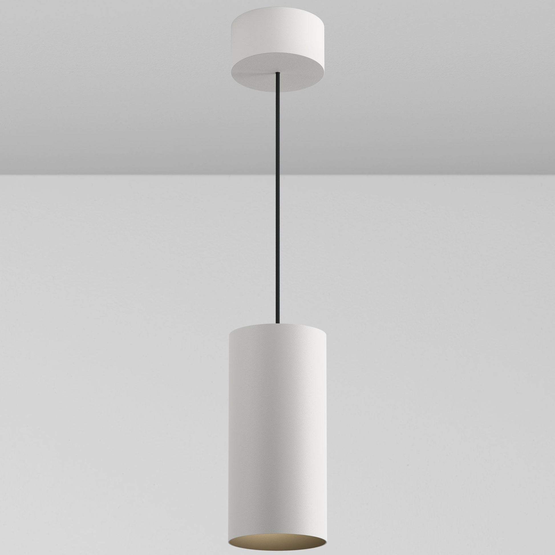 CP1 Cylinder Pendant - White Powder Coat/Black Baffle - Warm Dim (2900K-1800K) - 40 Degrees by Lucifer Lighting