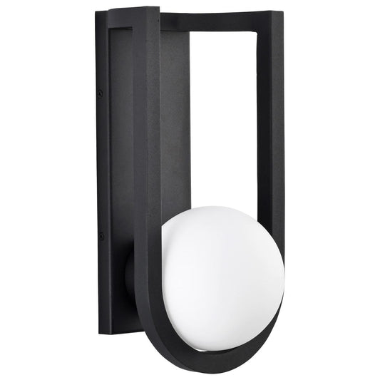 Cradle - 6W LED - Large Wall Lantern - Matte Black with White Opal Glass - Satco 62-1620