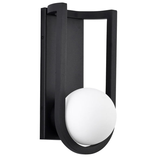 Cradle - 6W LED - Medium Wall Lantern - Matte Black with White Opal Glass - Satco 62-1619